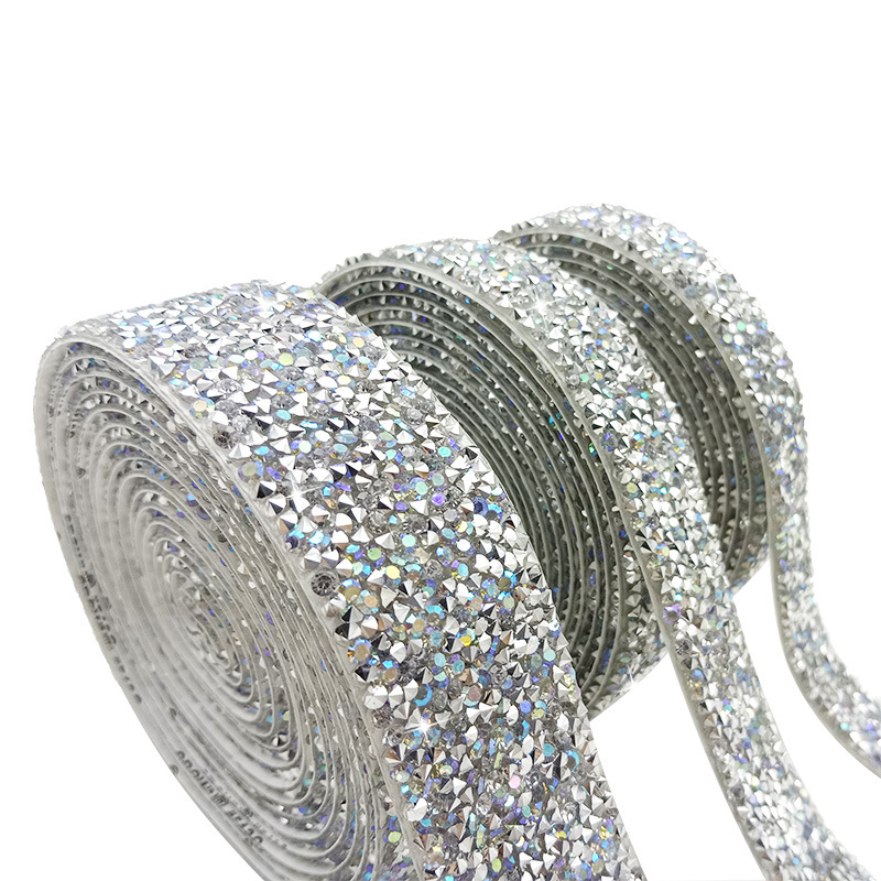 厂家销售树脂水钻AB彩装饰水钻条diy自粘贴钻服饰箱包烫钻条