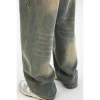 Split design distressed washed jeans for men's spring collection, American streetwear brand loose, retro, slimming, slightly wide long pants Specification image
