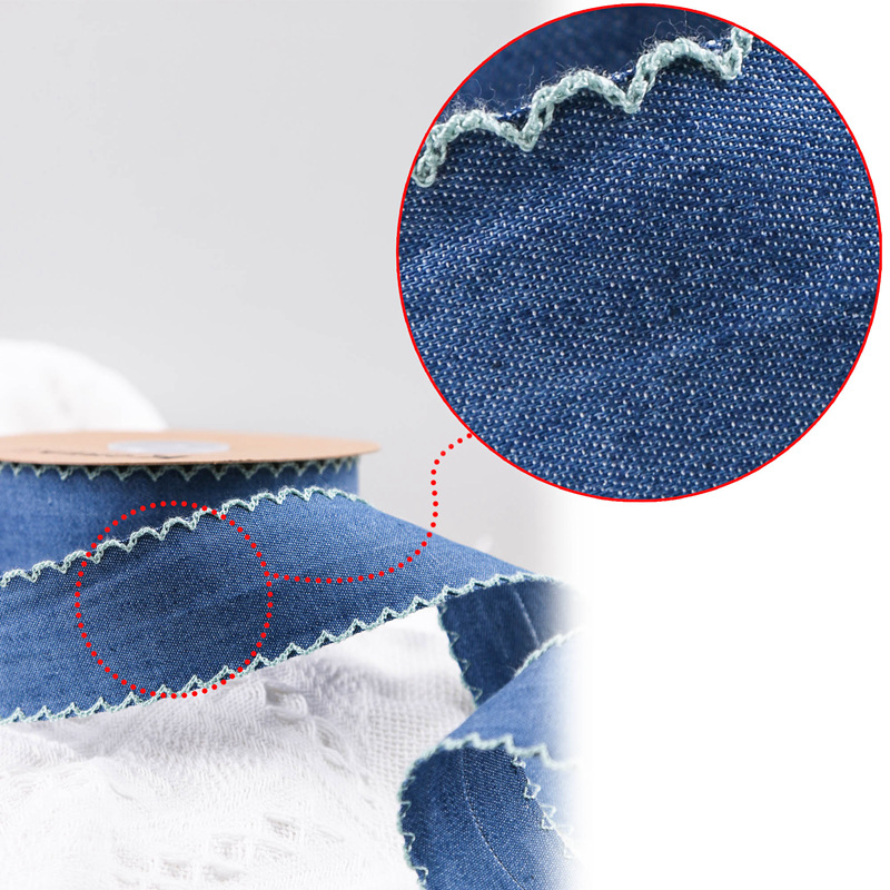 Lace Denim Webbing Handmade Materials Gift Flower Packaging Shoe Flower Straw Hat Bow Curvy Edge Cowboy Ribbon Application Scenario