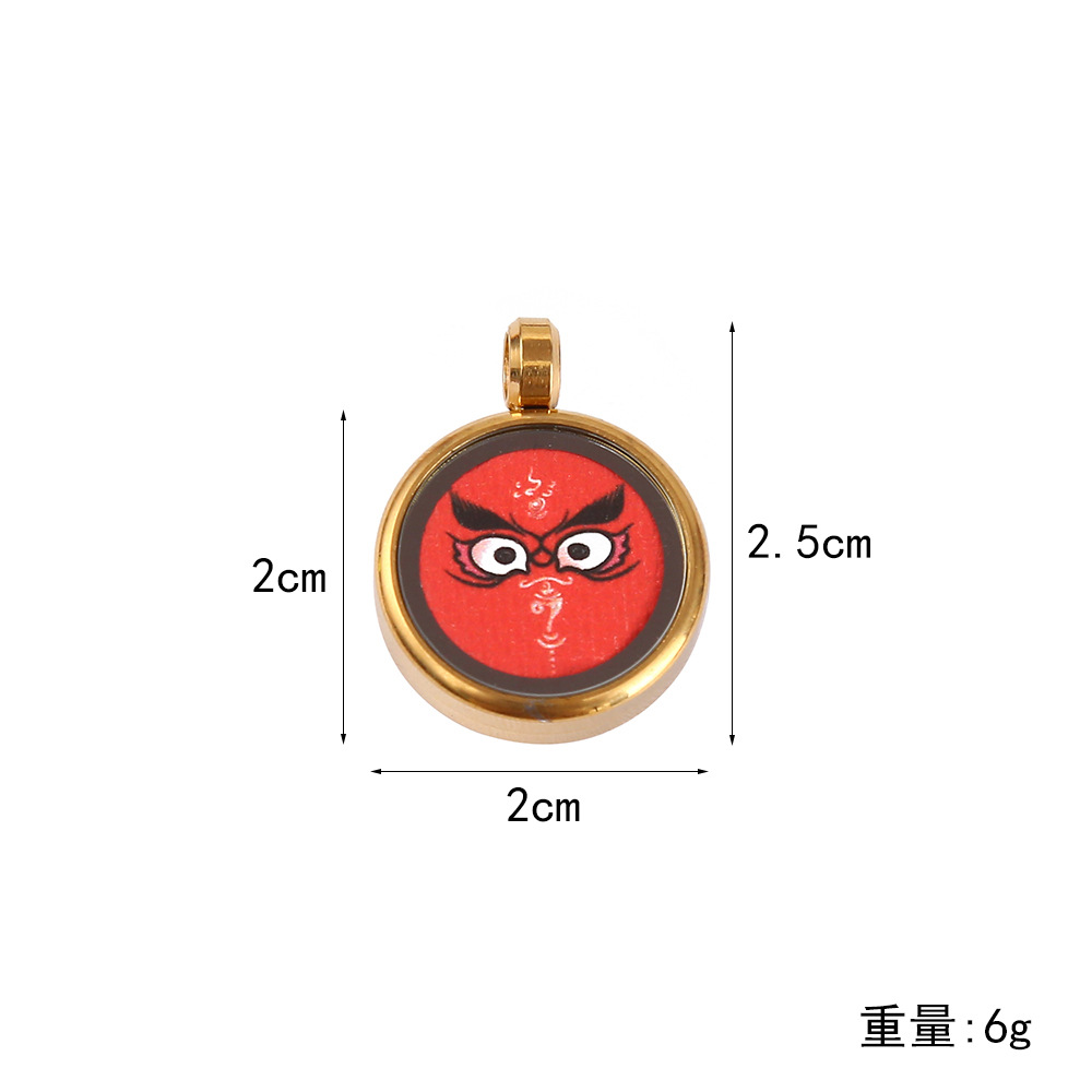 Mini titanium steel Tibetan Thangka Nepal hand-painted three-dimensional Yellow CAI Zaki Lam pendant Eraser box Item Picture