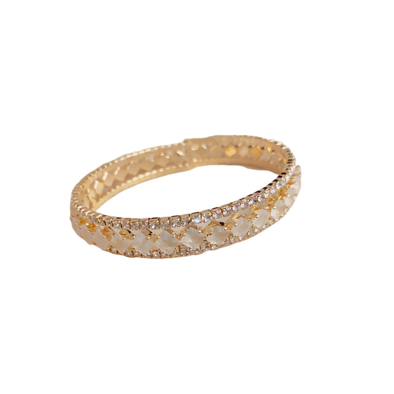 European and American style full diamond wide edge open bracelet for women, exquisite, fashionable, light luxury, versatile and super dazzling accessory source manufacturer Item Picture