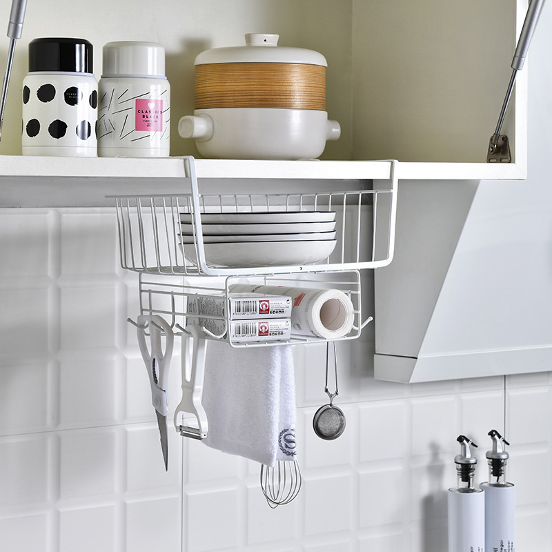 Household Closet Storage Rack Kitchen Cabinets Under The Hanging Shelf Compartment Hanging Basket Hanging Storage Organizer Household Storage Basket Item Picture