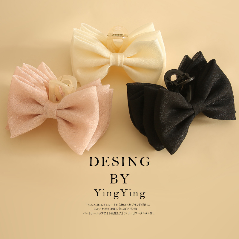 Yiwu Factory Hair Accessories Headwear On The Run Princess Hair Grab Clip Bow Hair Clip Shark Clip High-Grade Spot Wholesale