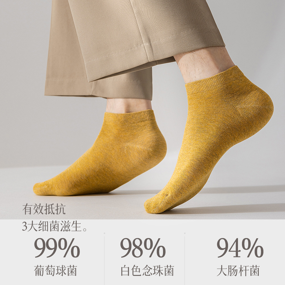 Summer pure cotton socks, thin men's antibacterial short socks, spring and summer boneless boat socks, men's black spring and summer breathable cotton socks Application Scenario