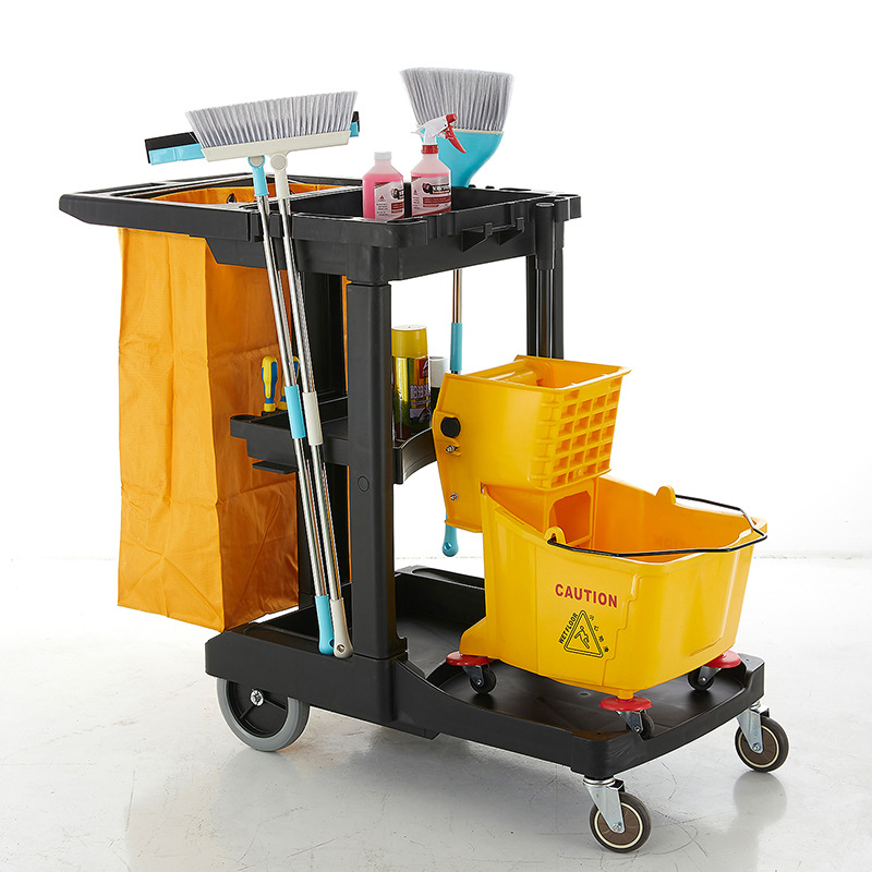 供应双剑牌酒店服务清洁推车多层多功能型餐盘回收清洁清扫车