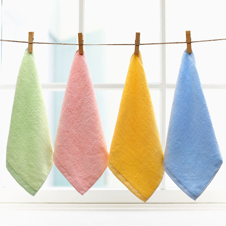 Bamboo Fiber Small Square Towel 25*25 Kindergarten Pure Bamboo Fiber Small Towel Children Face Towel Saliva Towel Wholesale