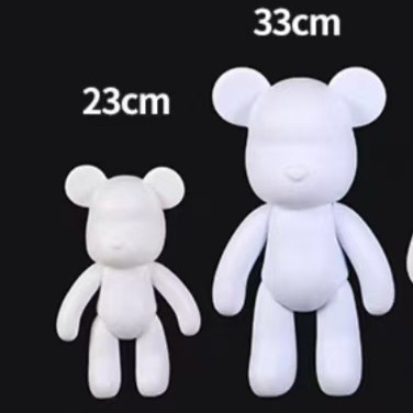 网红流体熊白胚手工DIY制作创意暴力熊玩偶搪胶材质节日精品礼物