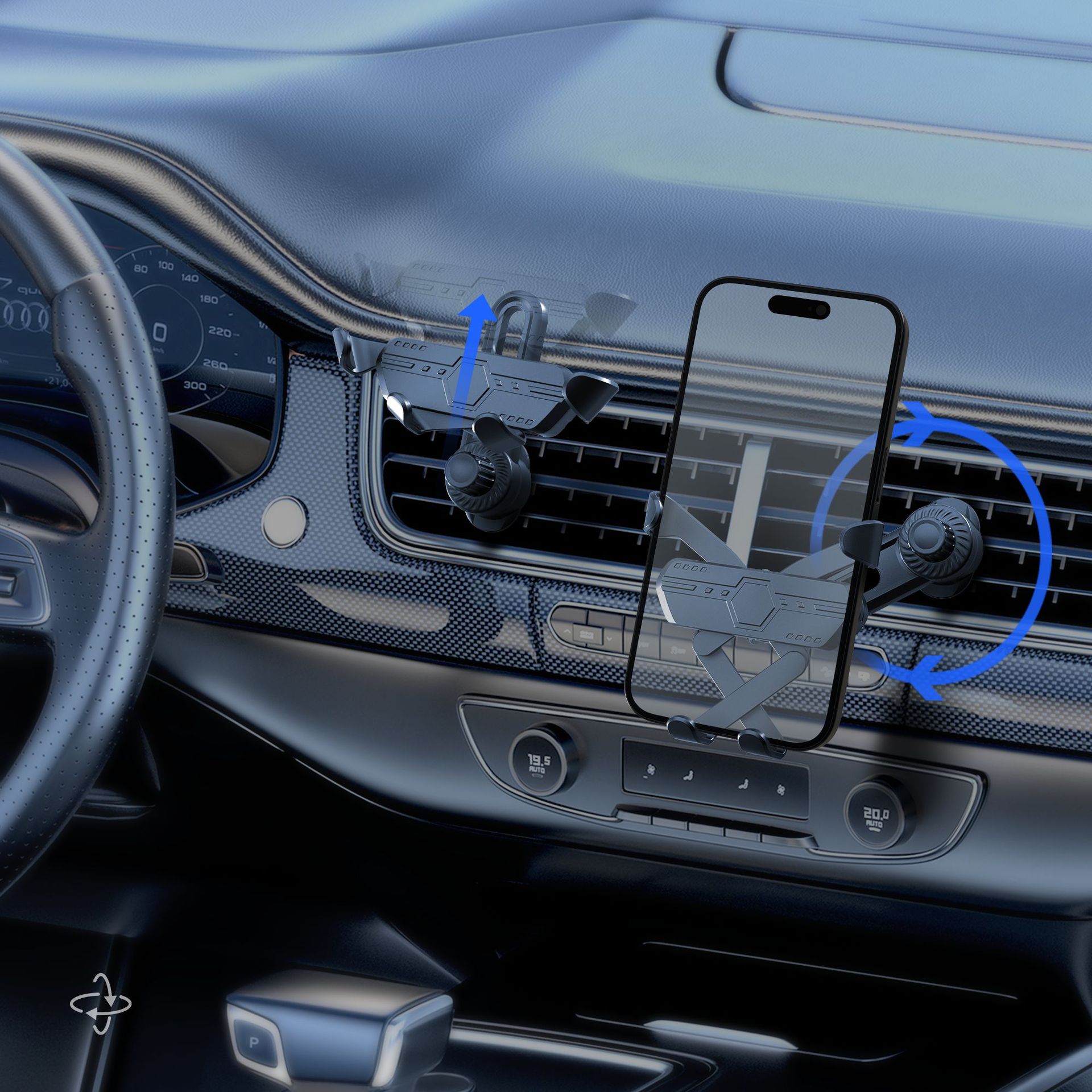 New one-line car mobile phone stand, cross-border popular gravity-type air outlet stand manufacturer wholesale Application Scenario