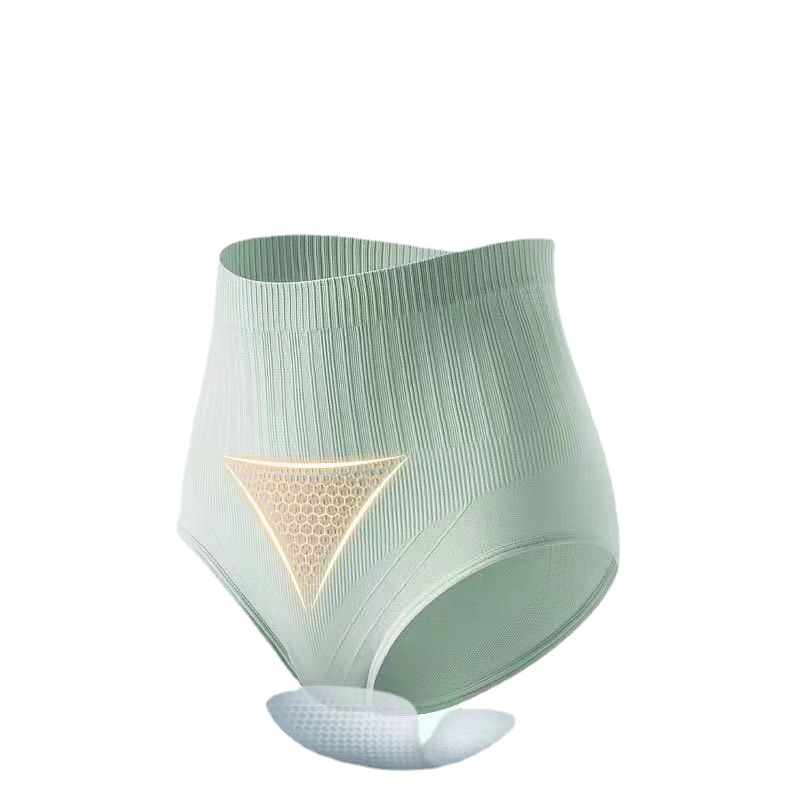 Women's large-sized high-waisted seamless underpants, postpartum shaping, waist-cinching and body-shaping, seamless and hip-lifting pure cotton crotch triangle pants Item Picture