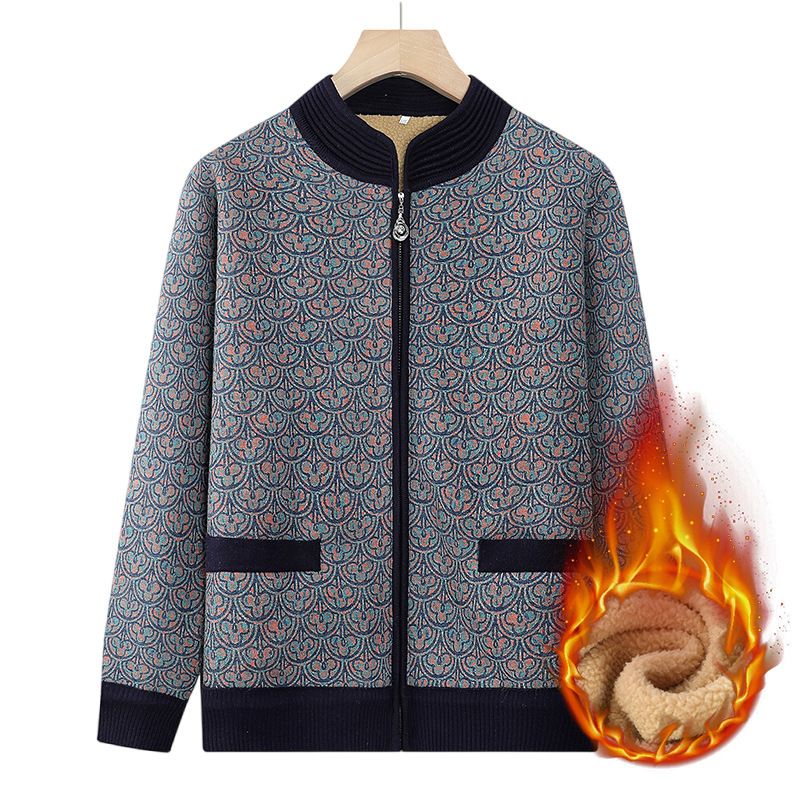 女装中年秋冬款时尚/男装/运费险/女装外套/德绒老年人衣服白底实物图