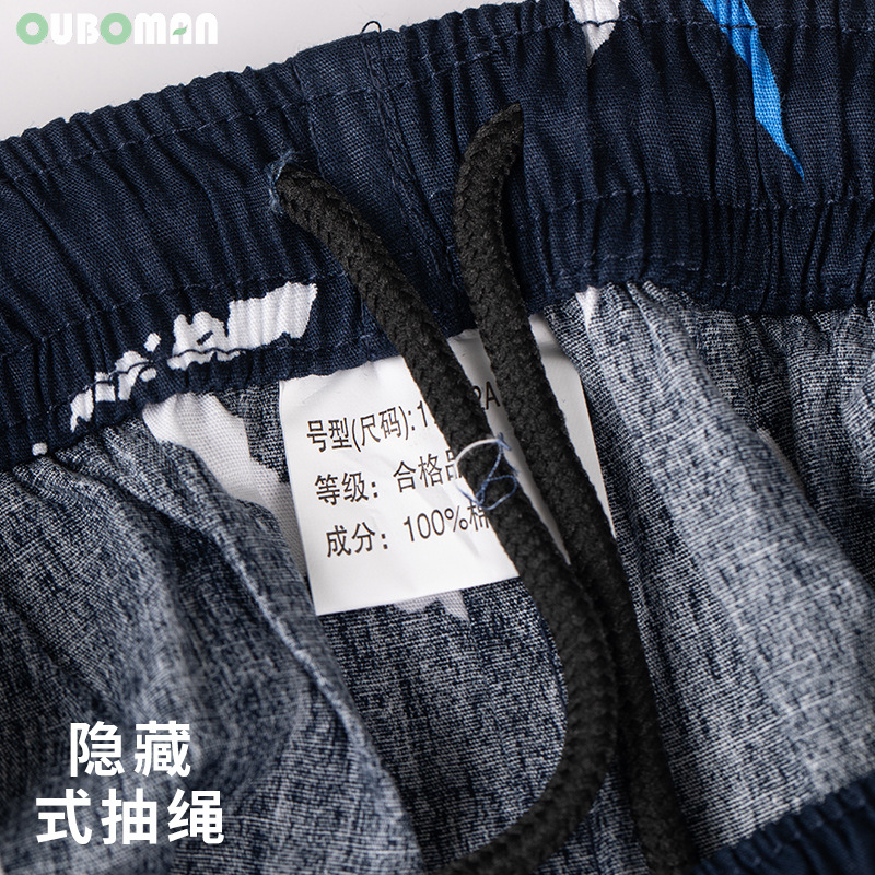 Cotton Printed Casual Men's Shorts Pure Cotton Loose Breathable Thin Beach Pants Five Separated Home Pajama Pants Big Shorts Application Scenario