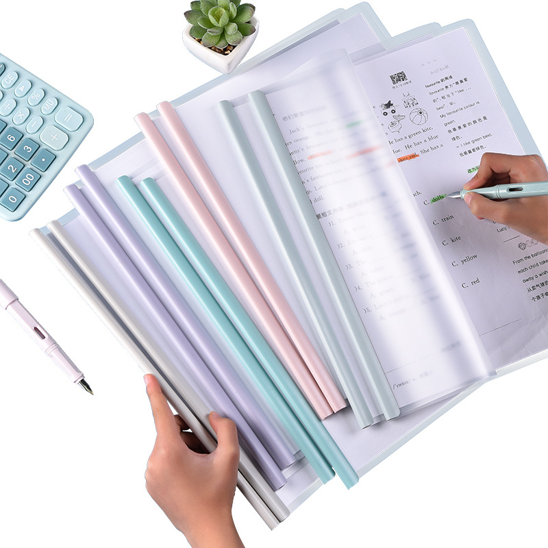 Drop-shaped A4 transparent folder, pull-out holder, thickened folder, resume file holder, wholesale report Item Picture