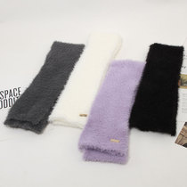 10CM niche imitation rabbit hair narrow edge furry long Spice Girl neck Y2K fashion autumn and winter warm knit scarf