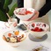 ins创意日式陶瓷沙拉碗家用大号网红泡面碗喇叭碗斗笠碗手绘餐具图