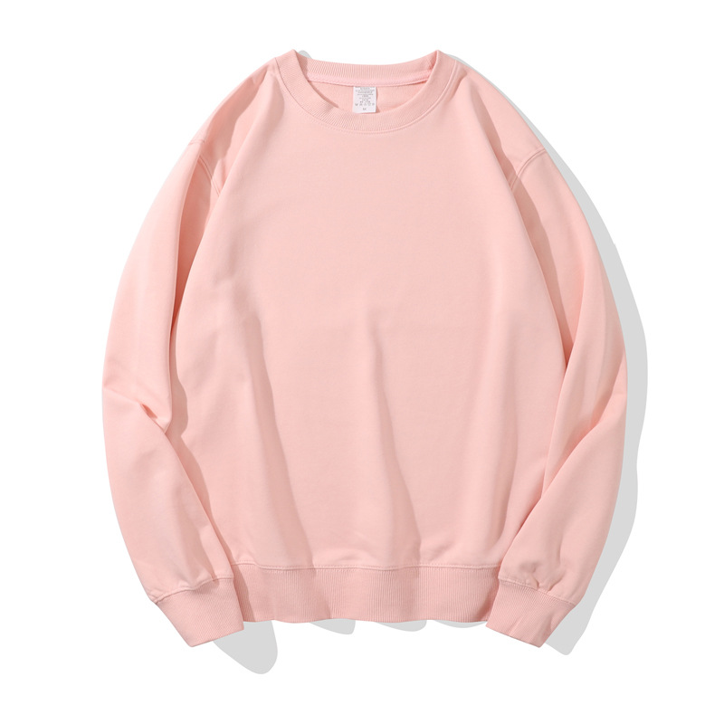 290g loop thin couple hoodie long-sleeved pullover loop round neck sporty loose men's hoodie Item Picture
