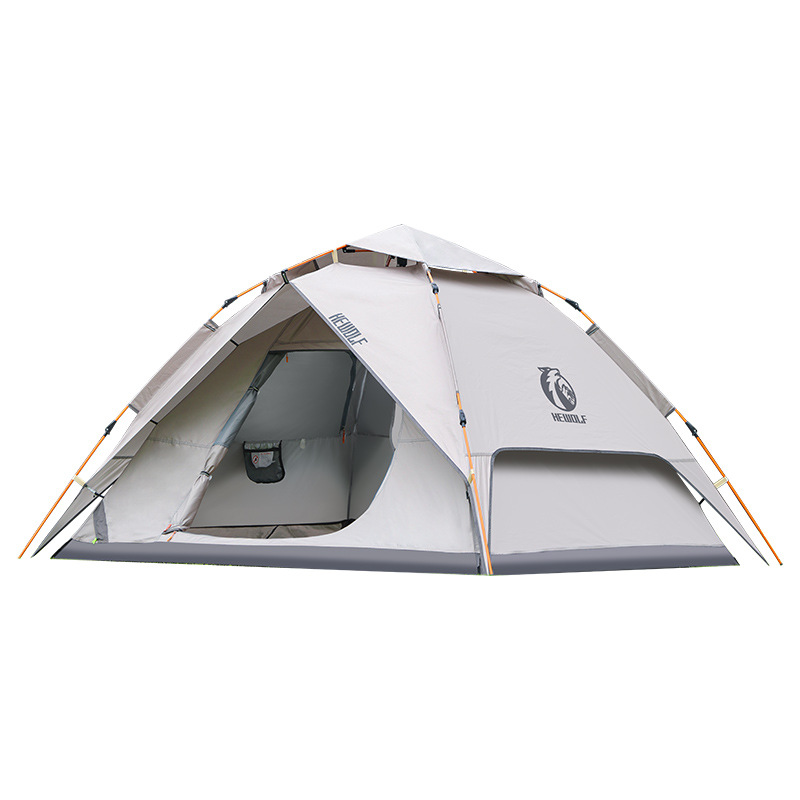 Automatic tent outdoor black rubber folding portable double-layer tent camping complete set equipment, overnight rain protection, sun protection and sun protection Item Picture