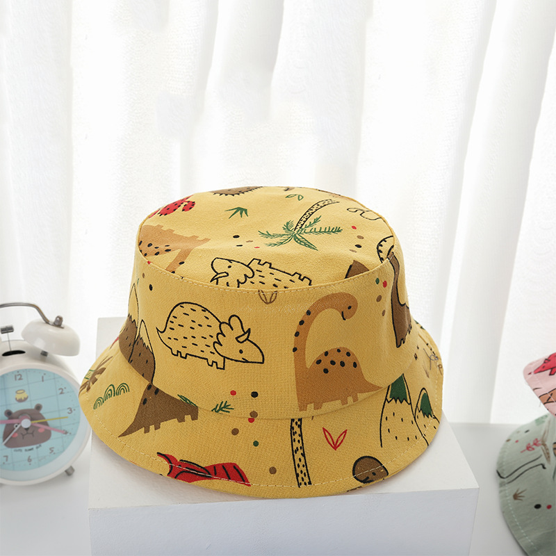 Children's Hat Fisherman's Hat Children's Basin Hat Spring Summer Children's Fisherman's Hat Sun Hat Cartoon Little Dinosaur Baby Hat Baby Fisherman Hat Baby Spot Wholesale details Picture