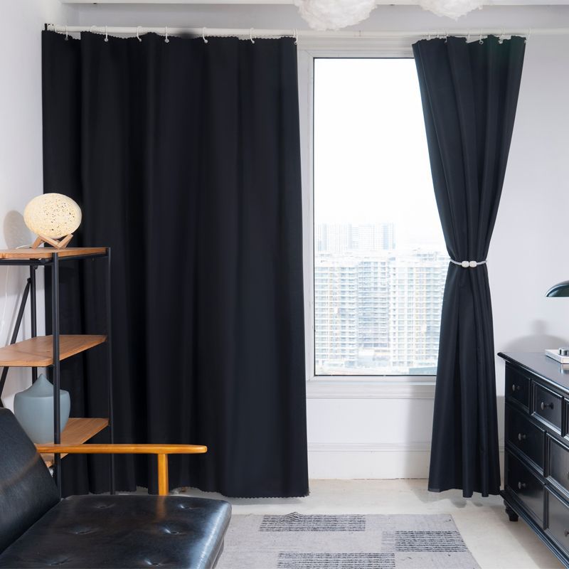 100% blackout curtain finished a complete set of easy installation bedroom dormitory dormitory rented house shade living room home details Picture