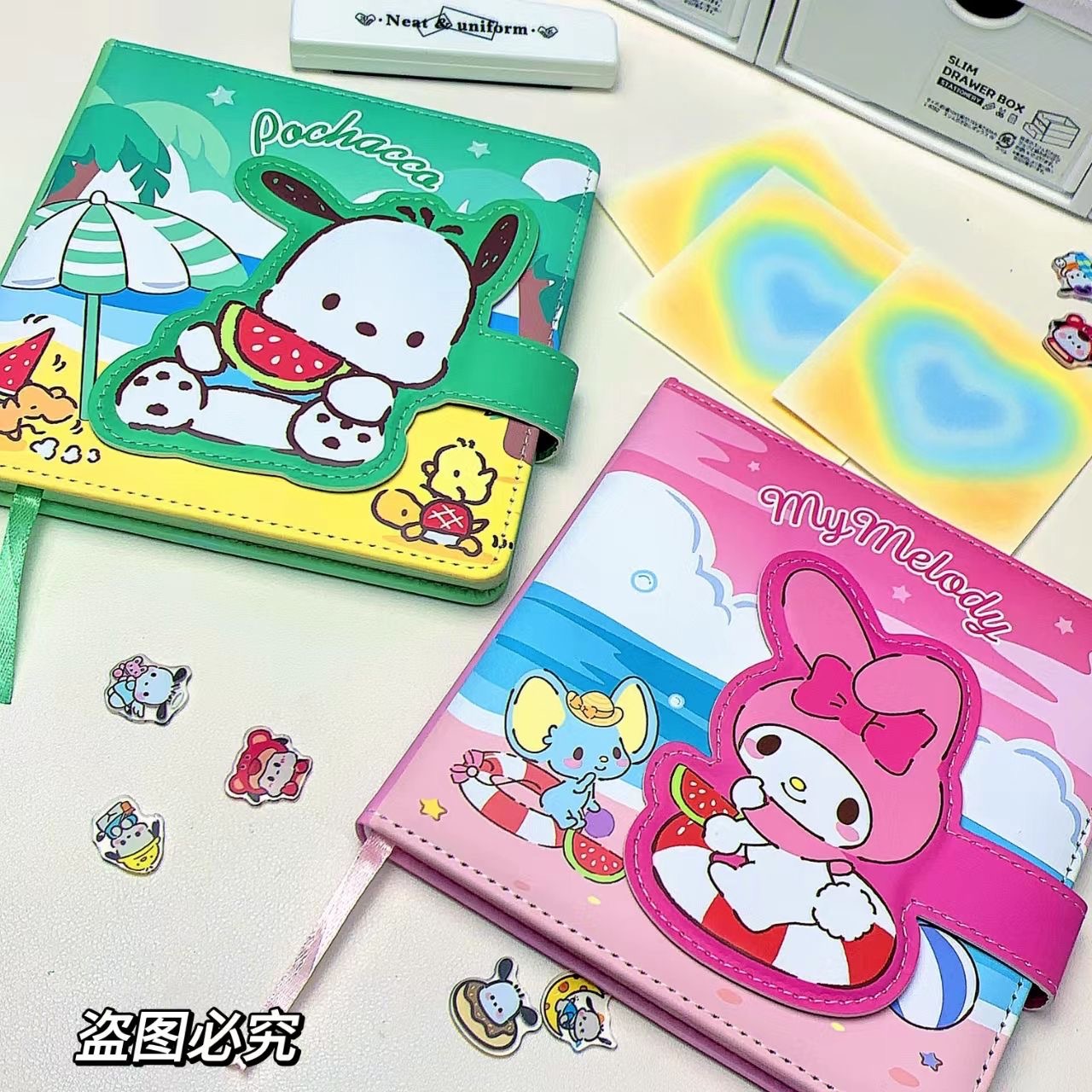正版三丽鸥异形磁扣本高颜值可爱本子学生日记笔记本子彩页手账本