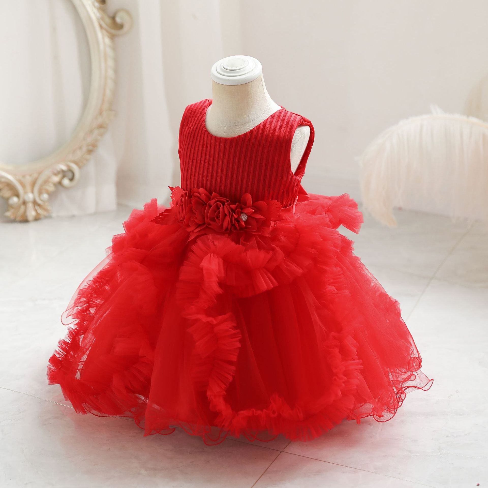 Cross-border 2023 new children's formal wear: Princess dress, children's first birthday puffy dress, Performance dress, gril dress