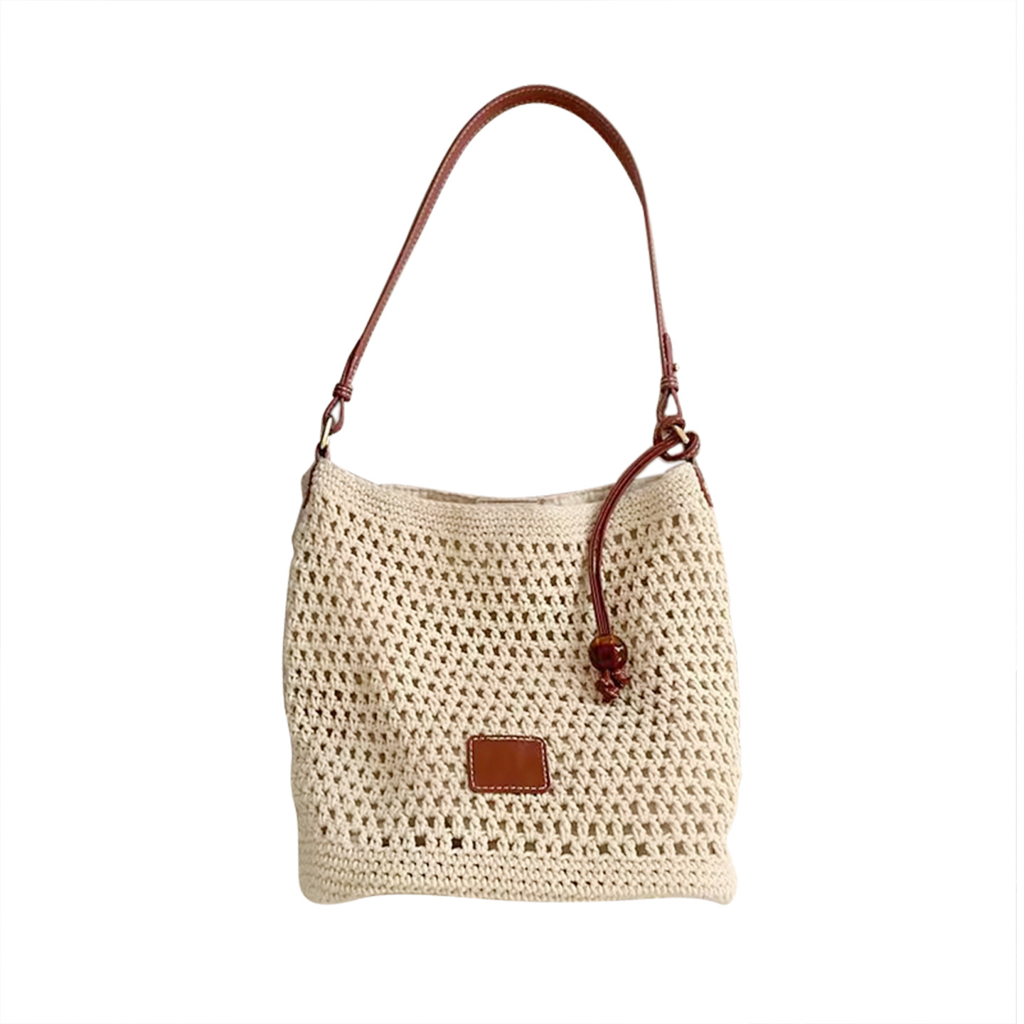 Summer hollowed-out woven bag 2026 new style laid-back and relaxed single-shoulder bag, vacation travel tote bag, beach bag Item Picture