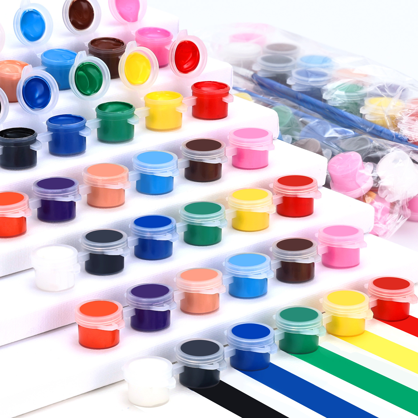 Acrylic paint, safe, environmentally friendly, waterproof, diy hand-painted paint strips, 12-color gypsum doll coloring details Picture