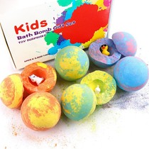 Exploding Salt Bath Salt Ball with toy Bubble Bath ball Essential Oil Bath Ball Bubble shot 100g kids bath ball