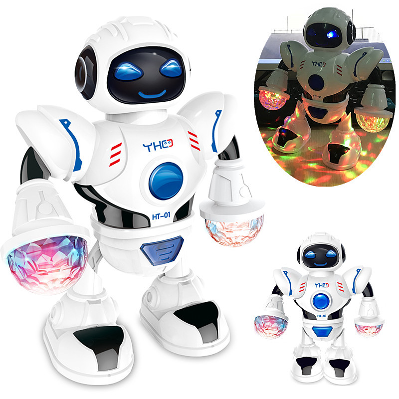 跨境儿童电动机器人 LED灯光音乐炫舞太空机器人玩具图