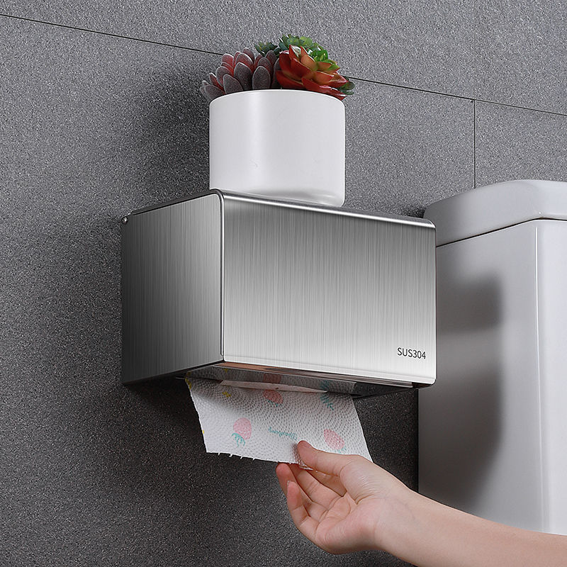 Toilet Paper Dispenser Box Tissue Holder 304 Stainless Steel Toilet Waterproof Paper Roller Bathroom Specification drawing