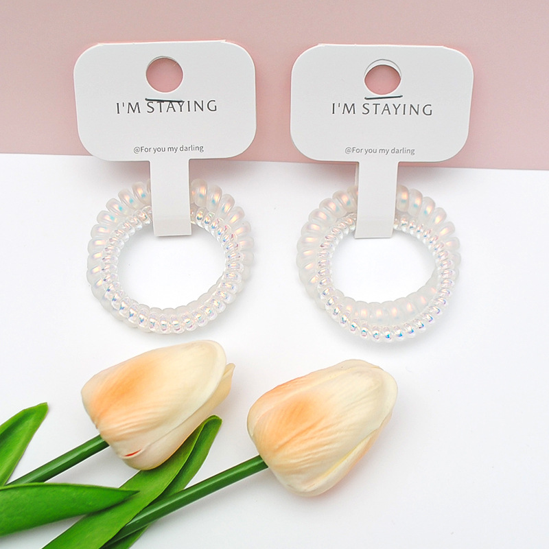 Color Boxed Phone Line Hairband Korean Version Simple Hair Band Female Hair Hair Accessories 3 Card Installed Seamless Head Rope Specification drawing