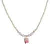 Summer fresh tulip pearl crystal necklace, a new trendy style, elegant collarbone chain pendant, a perfect accessory for women Item Picture