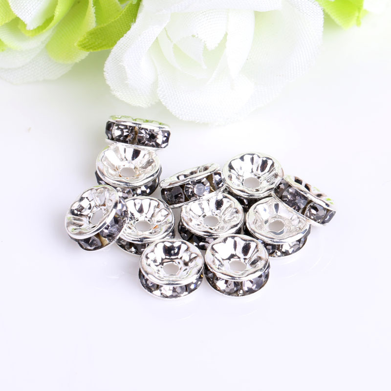 手工钻圈隔珠 彩色手链镶钻隔片车轮圈6/8/10/12mm diy饰品配件详情10