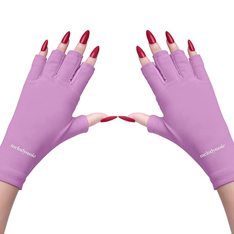 New sun protection gloves, women's fashion multi-color nail care gloves, fingerless UV protection, special half-finger gloves for nails