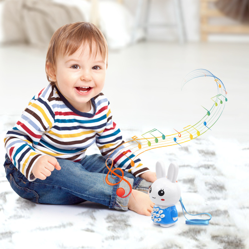 New mini rabbit multi-functional story machine, light and music, children's early education and educational toy learning machine details Picture