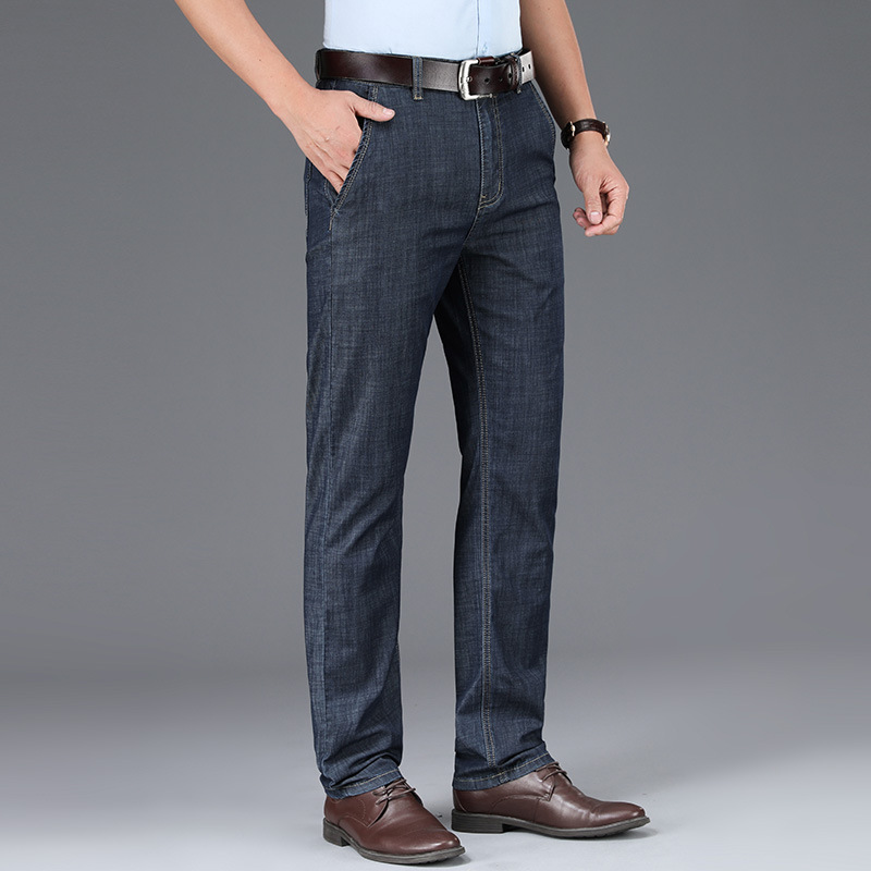 Tencel Loose Jeans Men's Pants Spring Summer Thin Hanging Casual Pants Guangzhou Xintang High-End Men's Wear Application Scenario