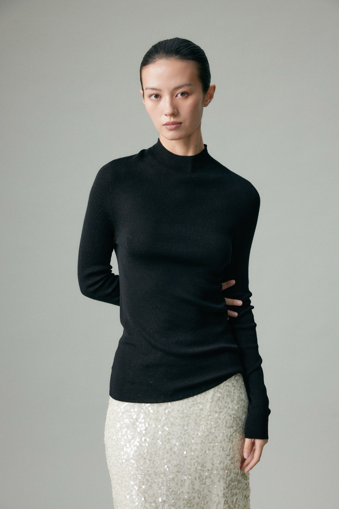 18-stitch Island Essence seamless one-piece ready-to-wear, 2-strand 60-count wool autumn and winter seamless semi-high neck knitted long-sleeved KW903 pic 6