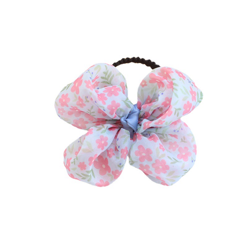 New Korean Version Floral Bow Hair Tie Girl Sweet Little Flower Rubber Band Baby Cute Princess Hair Band Hair Accessories Item Picture