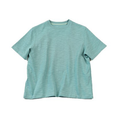Solid-color short-sleeved, straight-shoulder, round-neck T-shirt for women 2026 summer new style, slimming and slim, bamboo joint cotton thin base layer top Item Picture