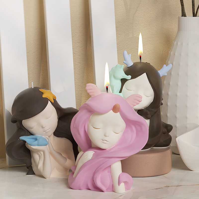 Crystal resin, Ocean Mermaid princess, silicone mold, Daughter of the Sea, scented candle, gypsum mold, handicrafts, ornaments, handicrafts, resin Application Scenario