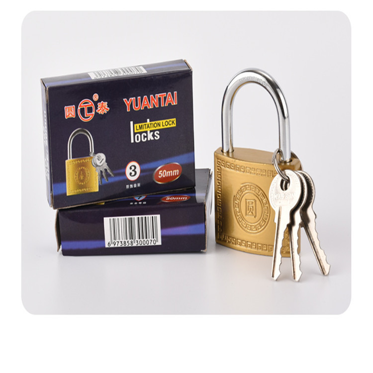 Wholesale of copper-like padlocks, multiple models, single opening, unlocking, school dormitory copper-like lock pieces, Changliang household small lock heads details Picture