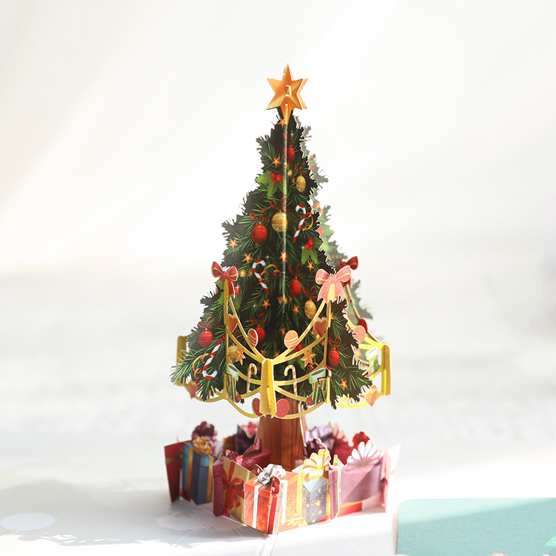 3d stereoscopic Christmas cards, creative Christmas gifts, Christmas tree cards, student Christmas event gifts wholesale details Picture