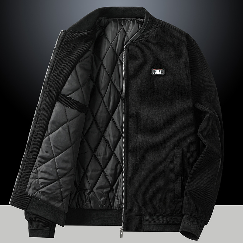 Work jacket, men's thickened cotton-padded jacket, men's winter corduroy jacket, men's casual baseball jacket, warm cotton-padded jacket Application Scenario