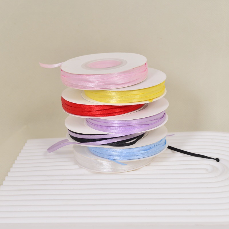 Birthday cake decoration: 0.3cm bow ribbon, diy flower bouquet, floral art, flower wrapping, gift box, packing ribbons Application Scenario