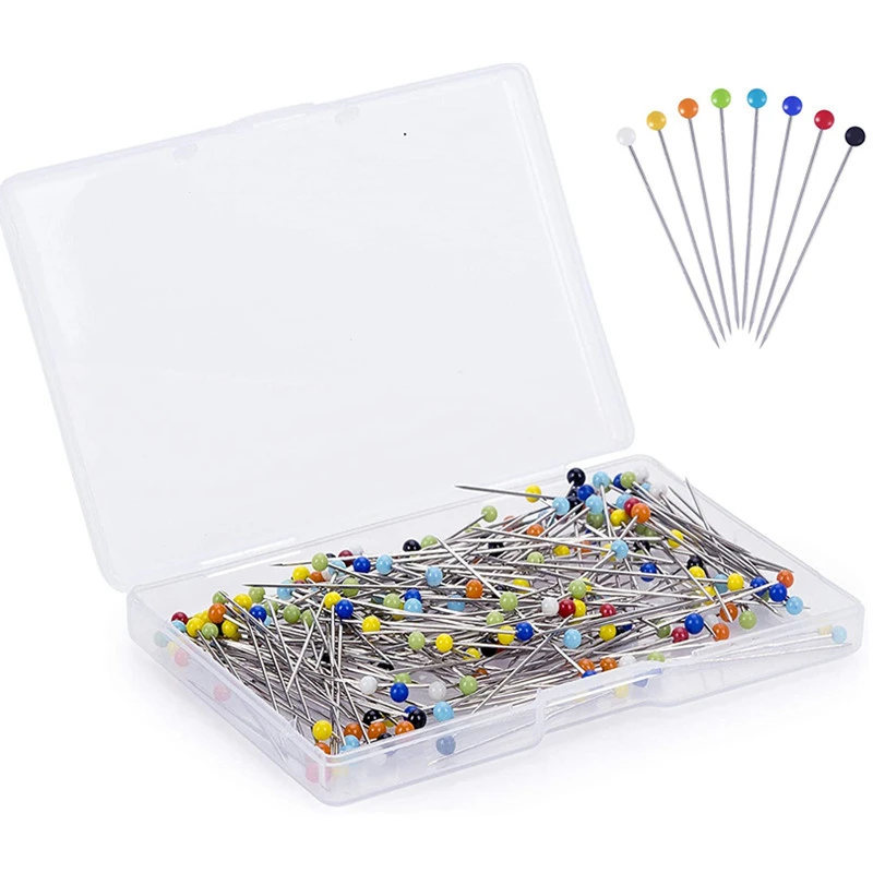 Source Factory Colored Glass Head Bead Pin Handcrafted Garment Sewing Needle Positioning Needle High Temperature Box