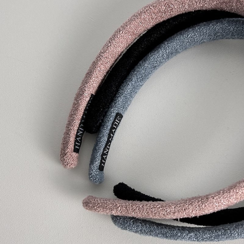 Hair Band Autumn And Winter Small Fragrance Bright Silk Hair Card French Simple Narrow Edge Temperament Pressure Hair Out Face Headband details Picture