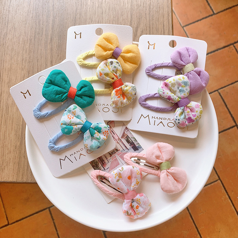 Children's Hairpin New Bow Korean Edition Floral Hair Accessories Female Princess Girl Baby Broken Release Art Bb Clip Hairpin details Picture