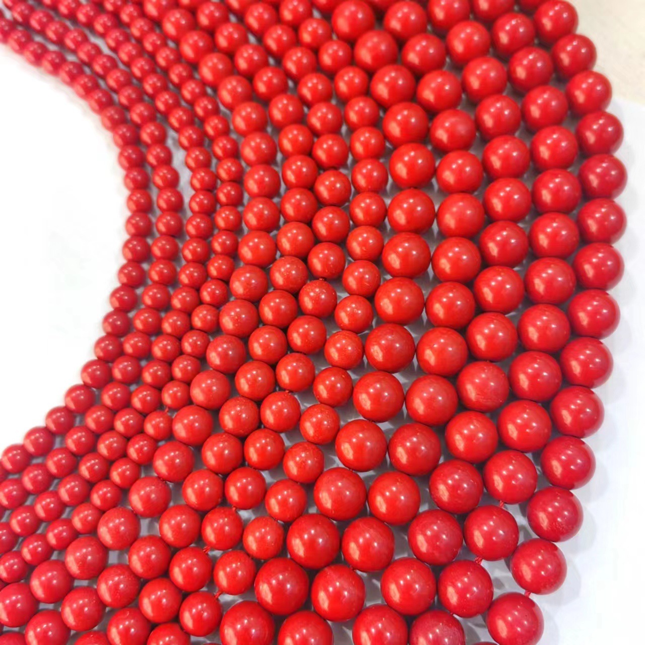 5A coral red round beads natural stone loose beads bracelet accessories DIY bracelet necklace semi-finished accessories thumbnail