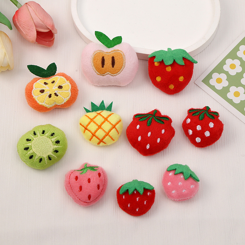 水果毛绒配件公仔立体充棉毛绒胸针发夹配件服装配件鞋帽辅料批发