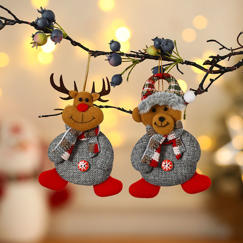 Christmas Decorations Christmas Doll Fabric Button Pendant Christmas Tree Accessories Fabric Pendant Application Scenario