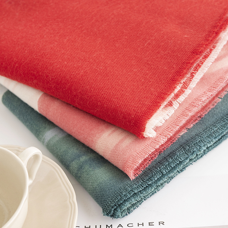 Autumn/Winter 2023 New Smudgy Gradient Gradient Fashion Commuter Scarf For Women Imitation Cashmere Elegant Celebrity Style Cape Specification drawing